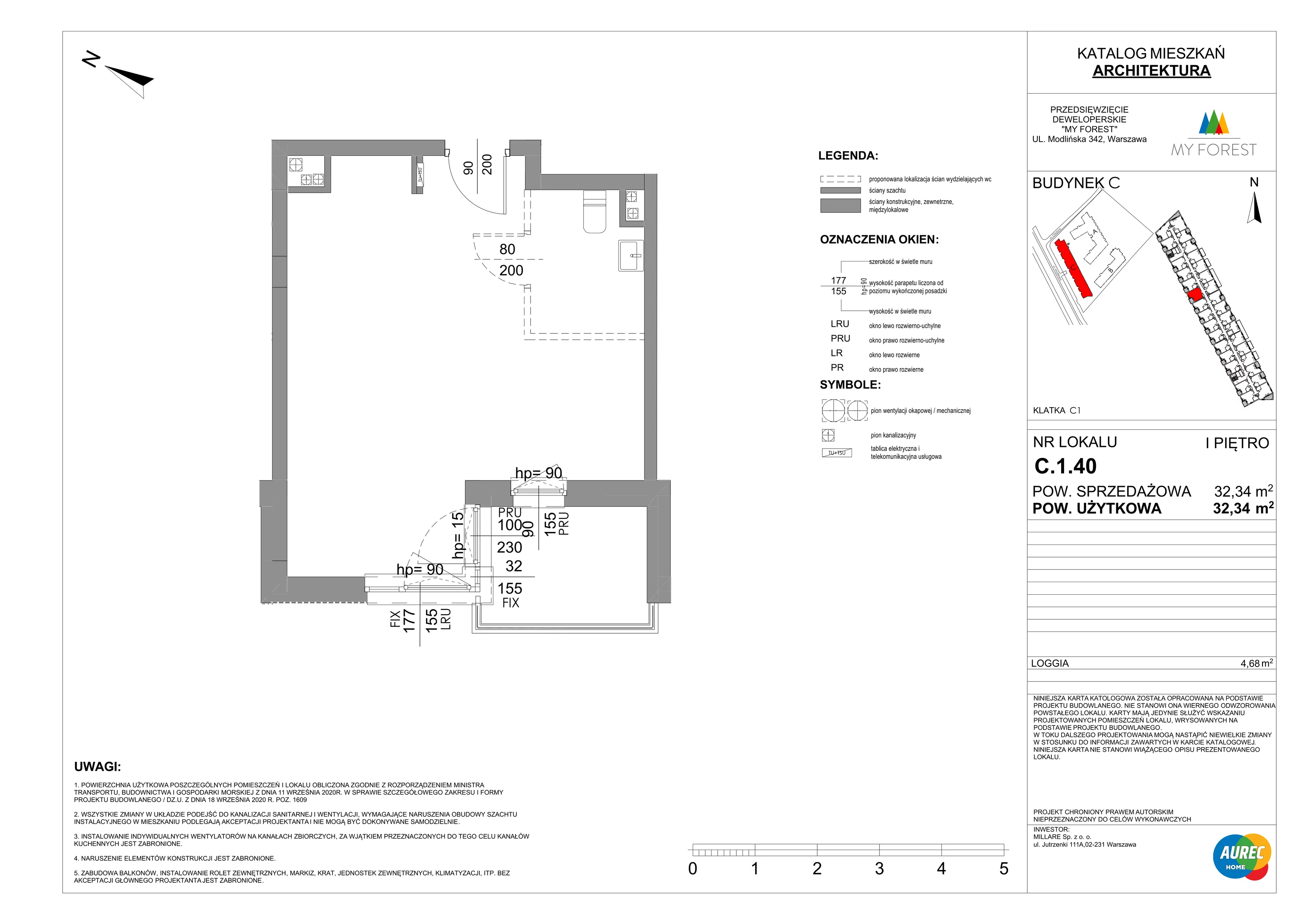 Lokal użytkowy 32,34 m², oferta nr C.1.40, My Forest - lokale użytkowe, Warszawa, Białołęka, ul. Modlińska 342