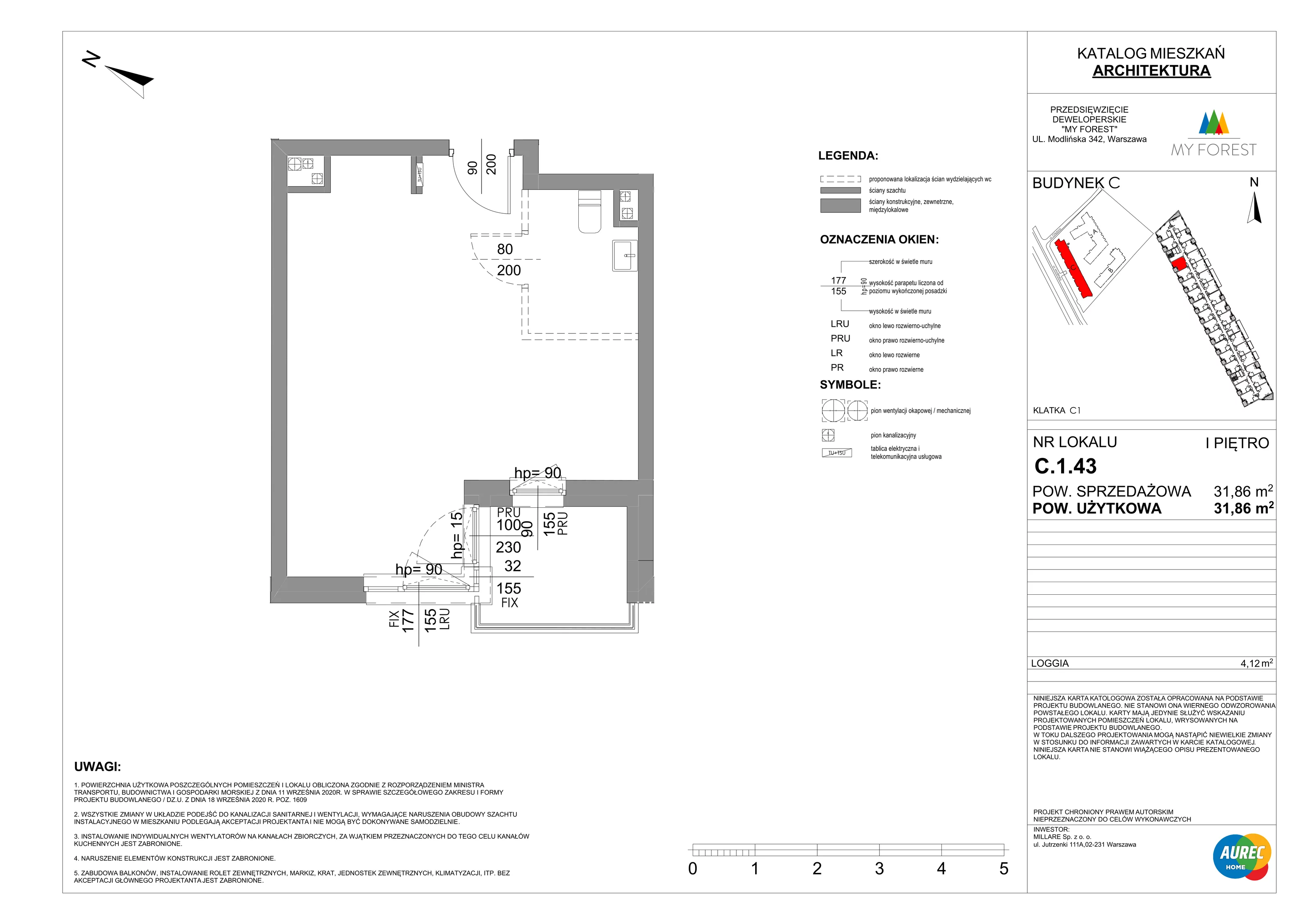 Lokal użytkowy 31,86 m², oferta nr C.1.43, My Forest - lokale użytkowe, Warszawa, Białołęka, ul. Modlińska 342