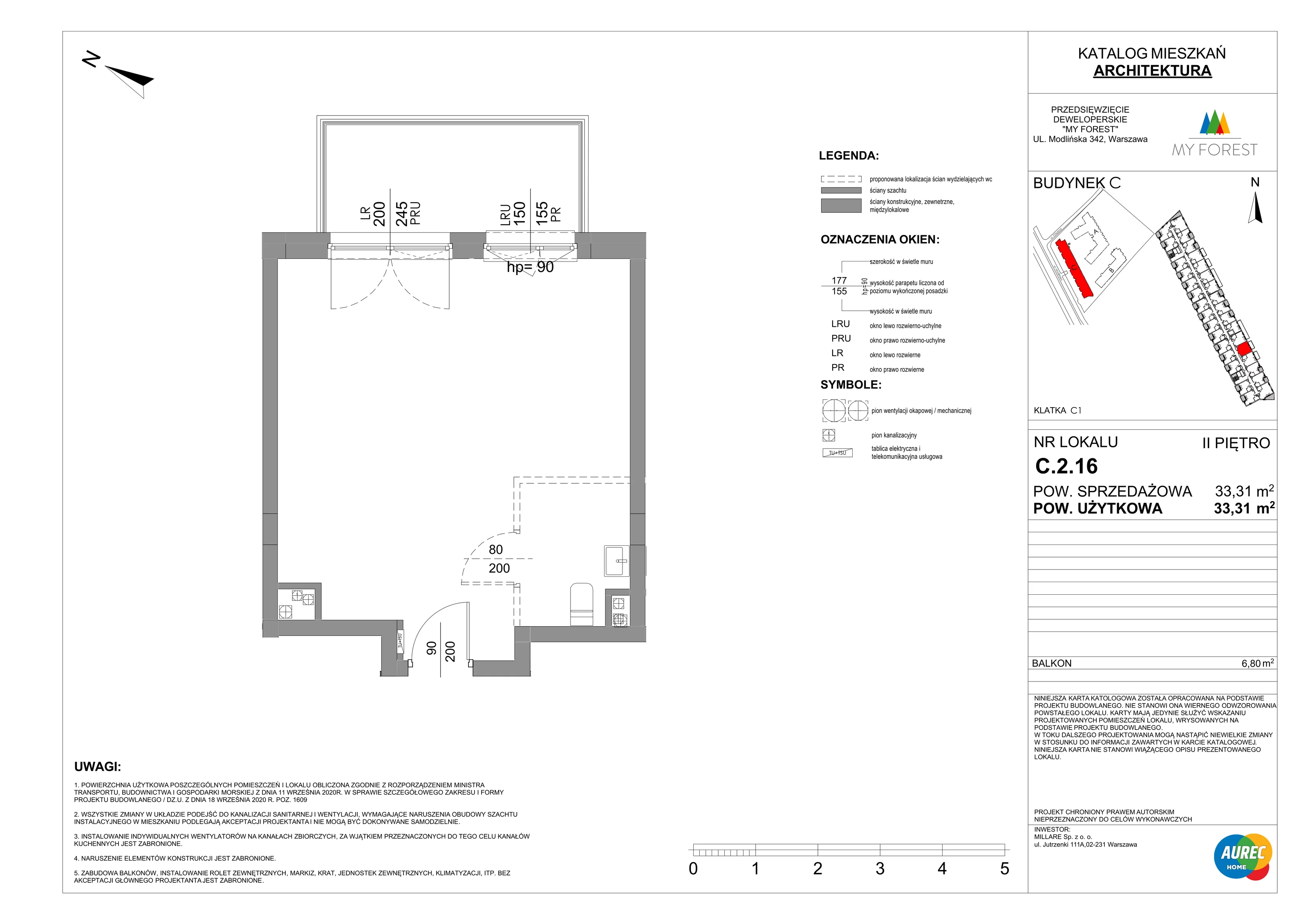 Lokal użytkowy 33,31 m², oferta nr C.2.16, My Forest - lokale użytkowe, Warszawa, Białołęka, ul. Modlińska 342