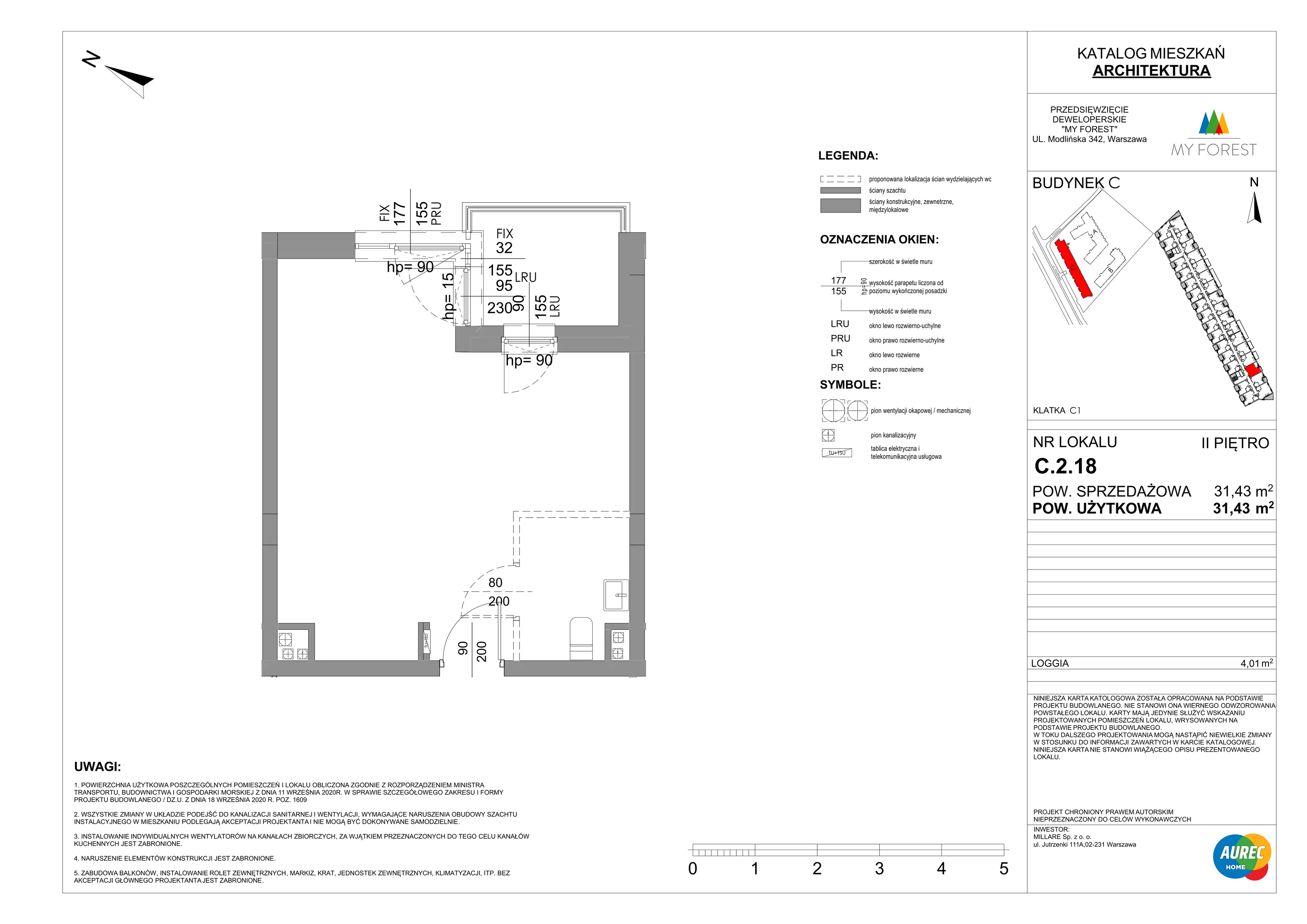 Lokal użytkowy 31,43 m², oferta nr C.2.18, My Forest - lokale użytkowe, Warszawa, Białołęka, ul. Modlińska 342