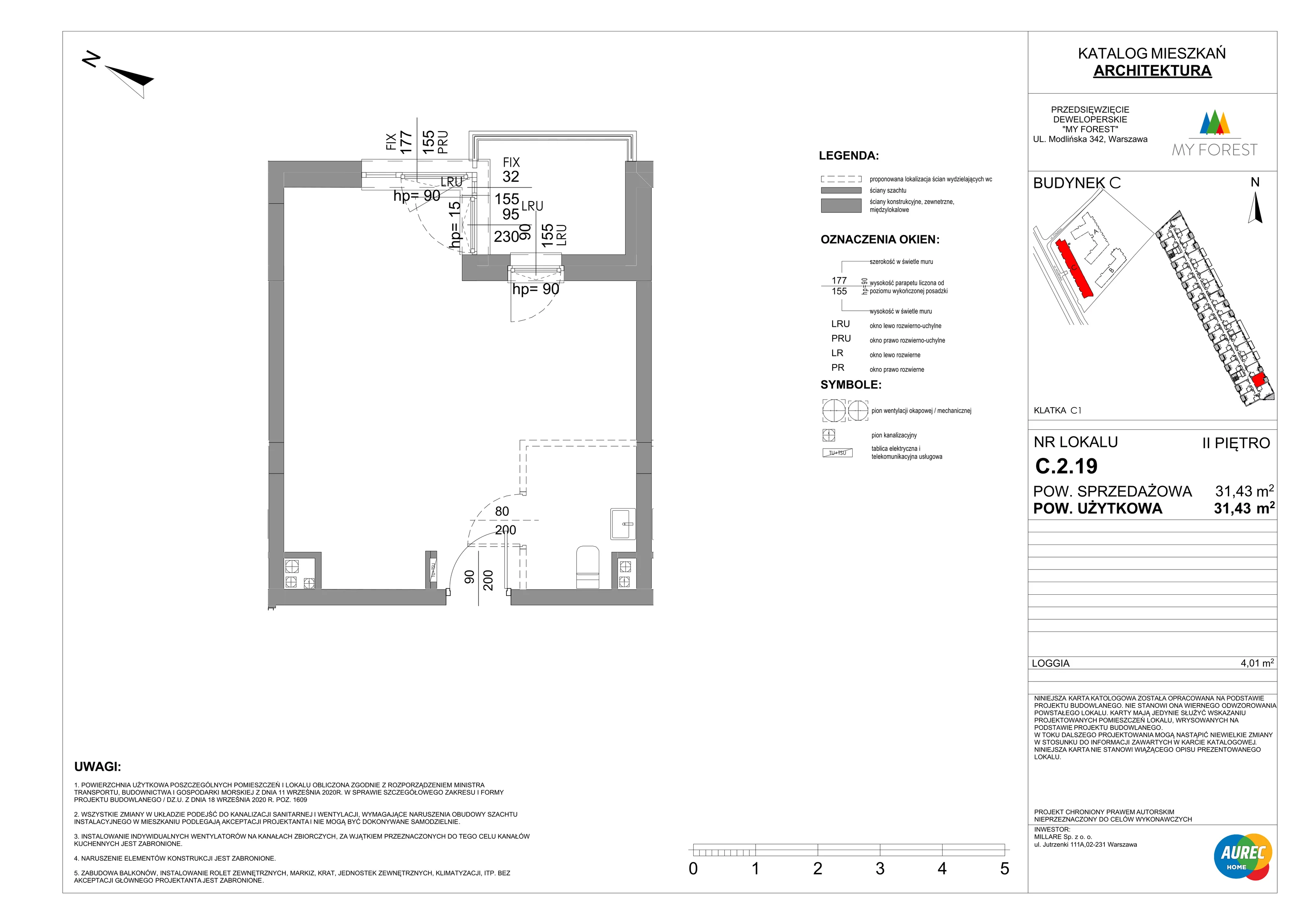 Lokal użytkowy 31,43 m², oferta nr C.2.19, My Forest - lokale użytkowe, Warszawa, Białołęka, ul. Modlińska 342