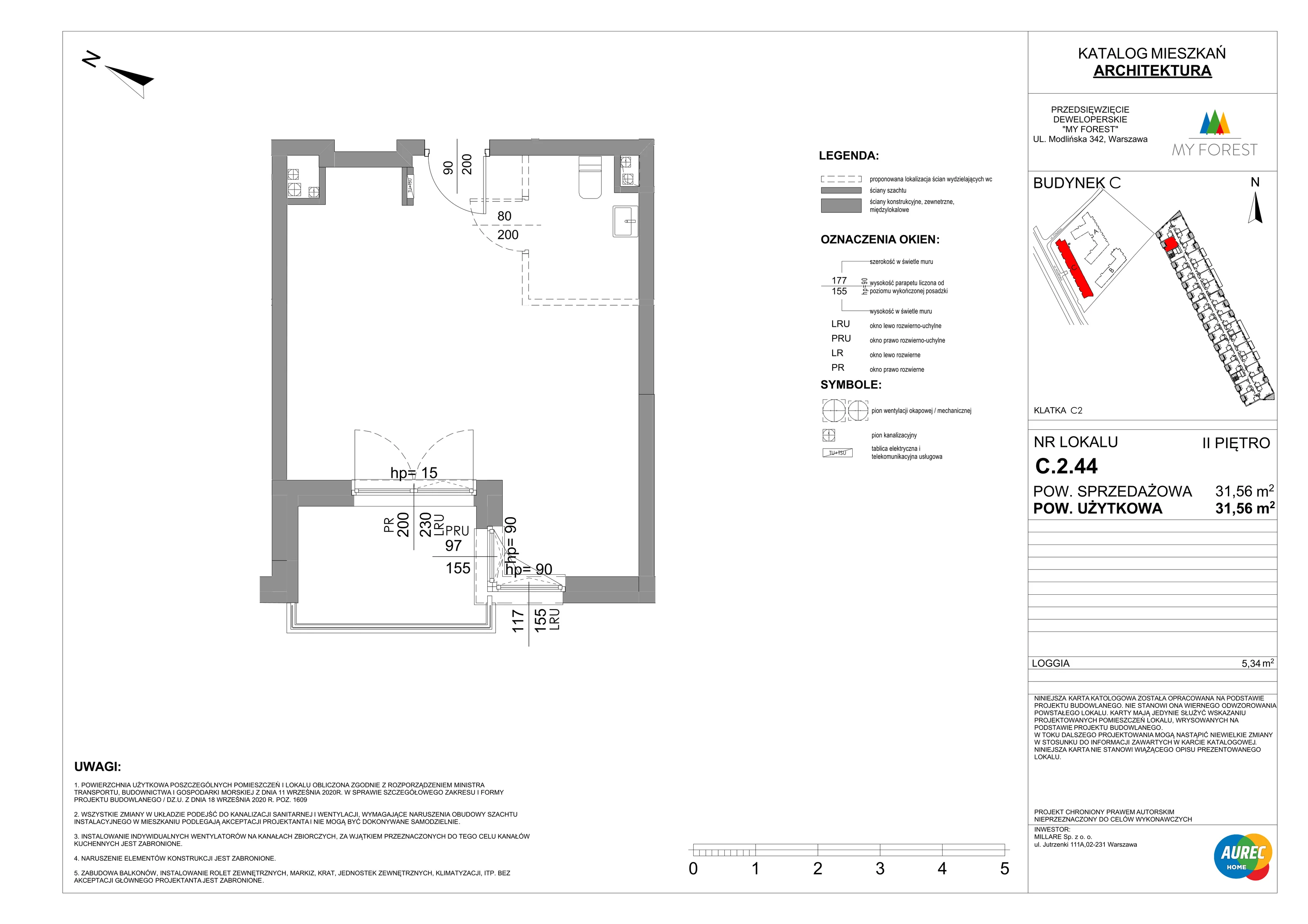 Lokal użytkowy 31,56 m², oferta nr C.2.44, My Forest - lokale użytkowe, Warszawa, Białołęka, ul. Modlińska 342