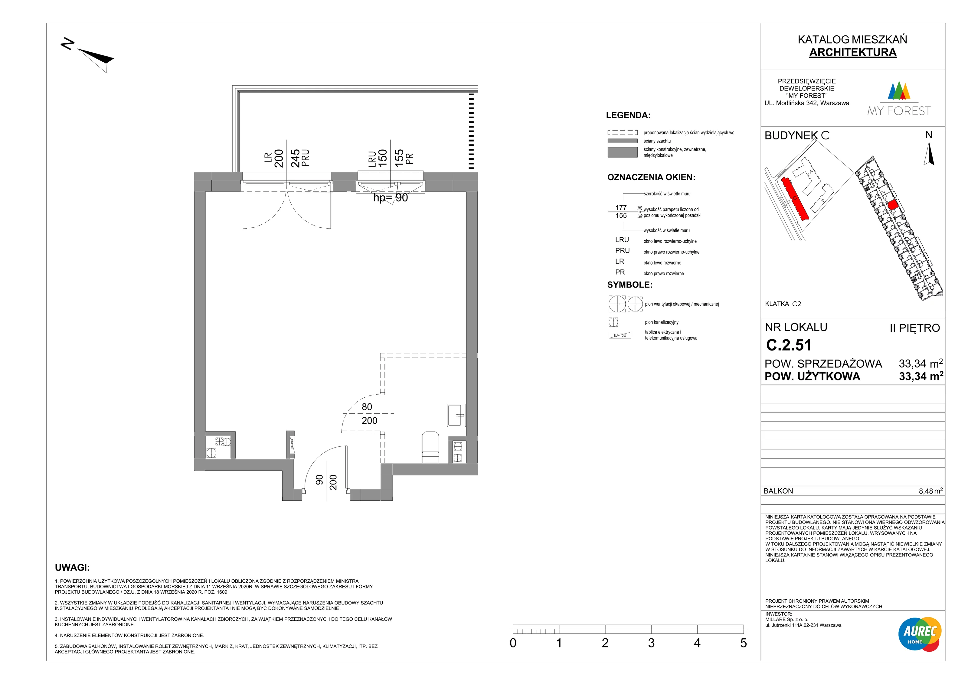 Lokal użytkowy 33,34 m², oferta nr C.2.51, My Forest - lokale użytkowe, Warszawa, Białołęka, ul. Modlińska 342