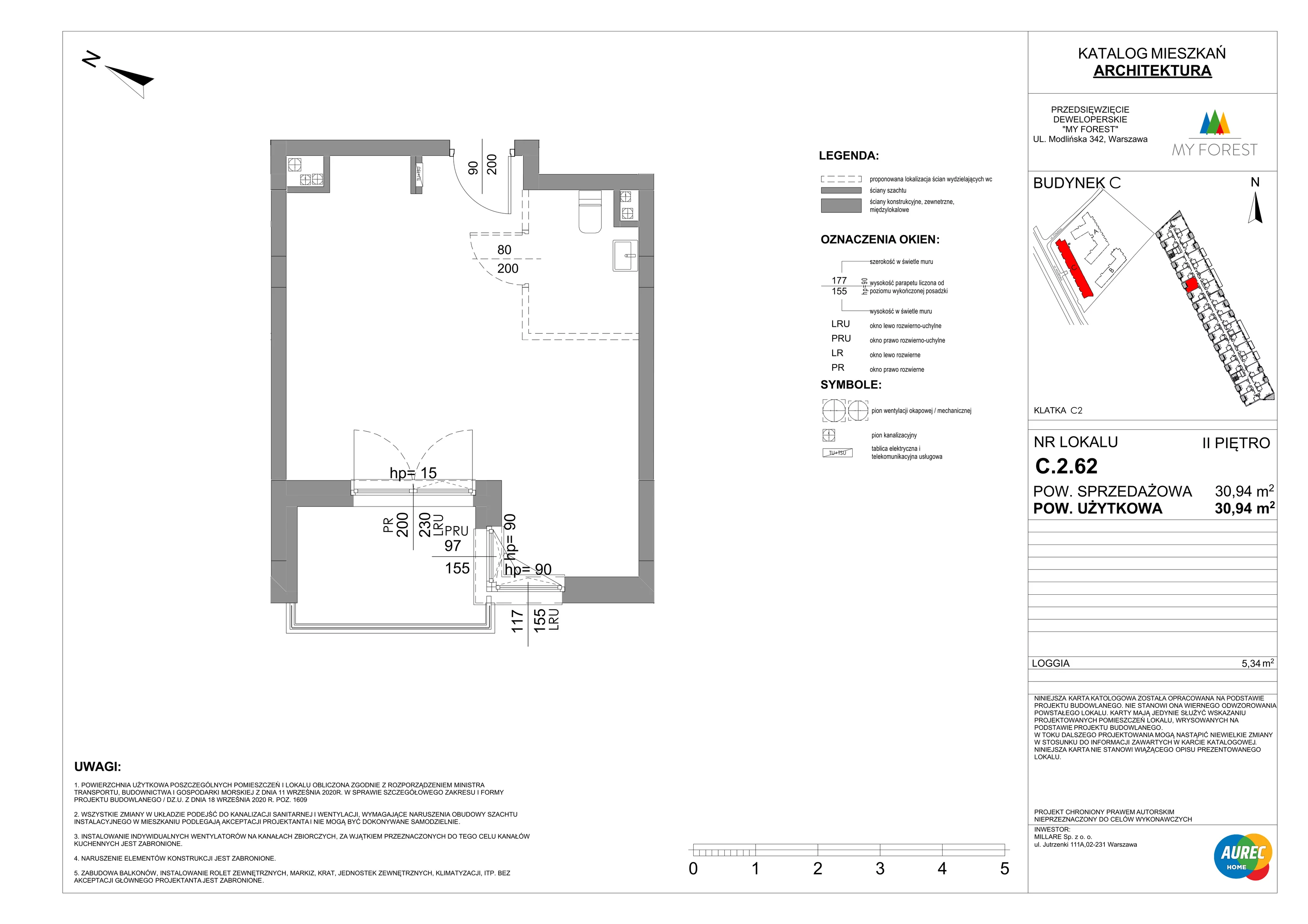 Lokal użytkowy 30,94 m², oferta nr C.2.62, My Forest - lokale użytkowe, Warszawa, Białołęka, ul. Modlińska 342