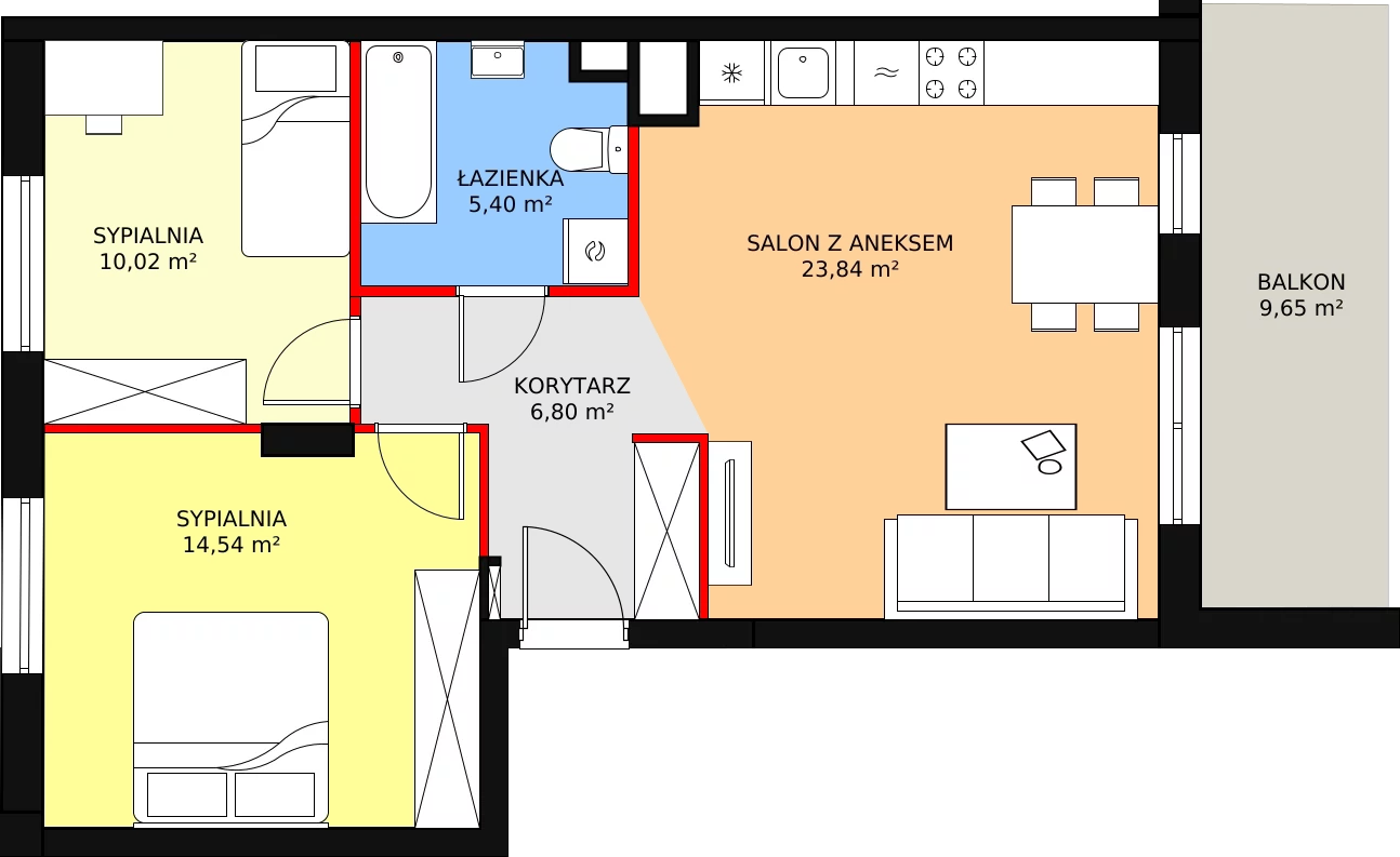 Mieszkanie 60,60 m², piętro 2, oferta nr 106E/M039, Miasteczko Jutrzenki, Warszawa, Włochy, Salomea, ul. Jutrzenki