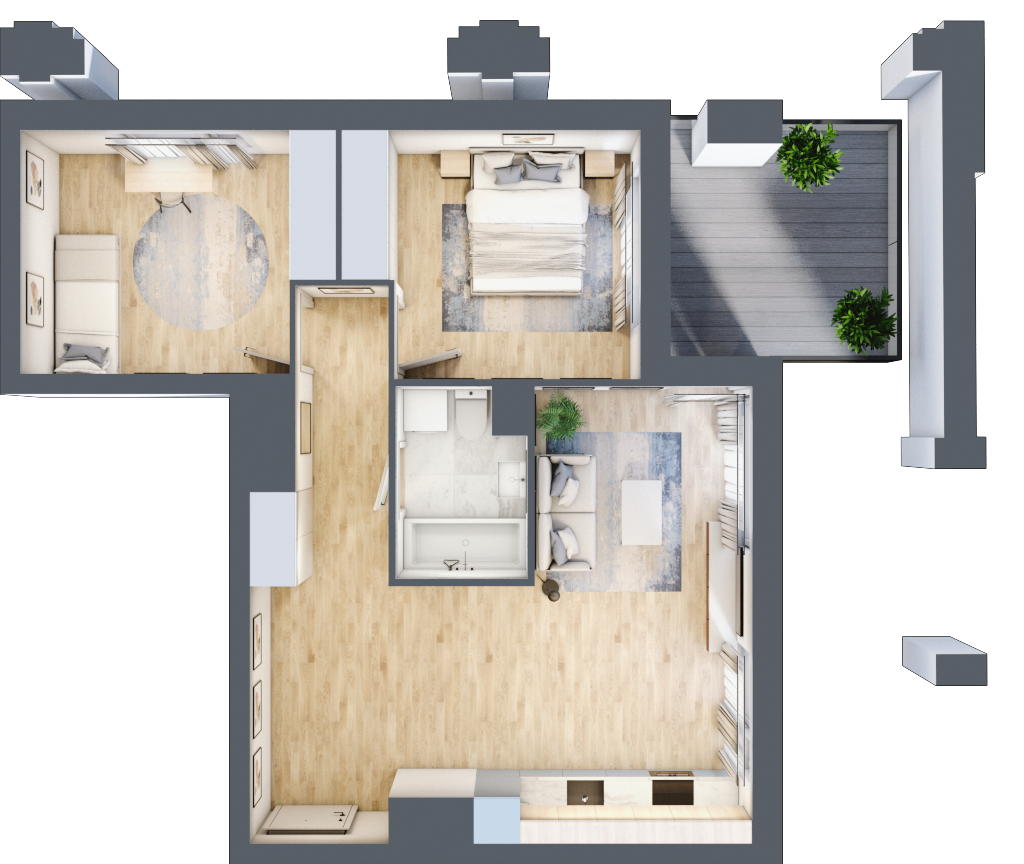 Mieszkanie 61,34 m², piętro 2, oferta nr A1.2/055, Fabrica URSUS, Warszawa, Ursus, Szamoty, ul. Dyrekcyjna