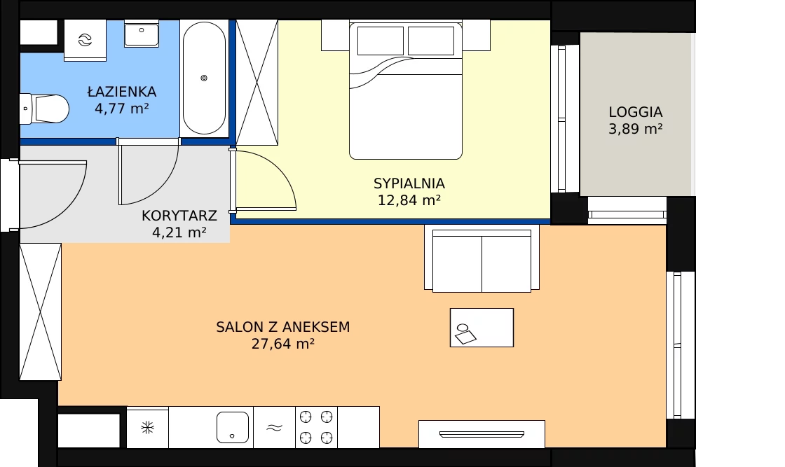 Zalety mieszkania 49.51 m², A1.2/119