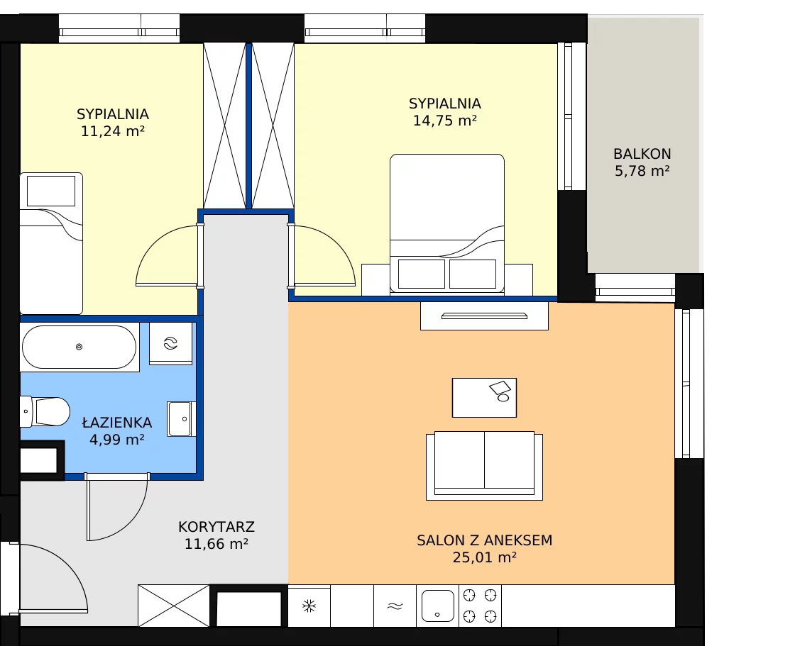 Zalety mieszkania 67.56 m², A1.2/132