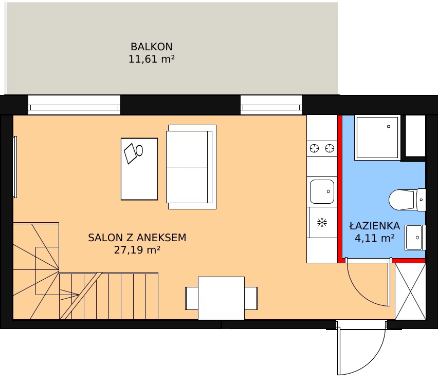 2 pokoje, apartament inwestycyjny 57,30 m², piętro 2, oferta nr 20, Parkowa 3, Niechorze, ul. Parkowa 3