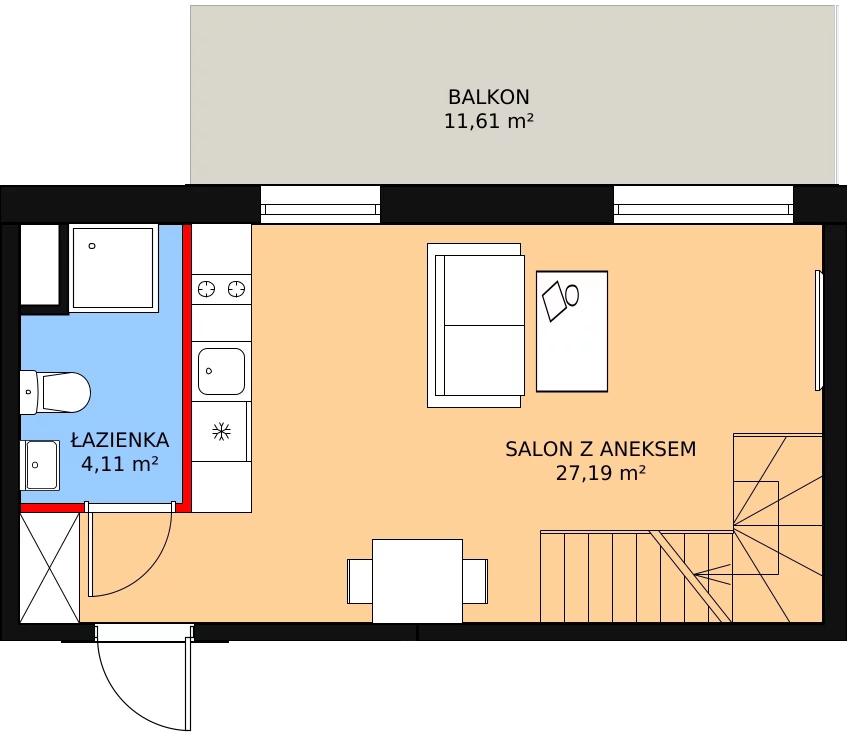 Apartament inwestycyjny 57,30 m², piętro 2, oferta nr 21, Parkowa 3, Niechorze, ul. Parkowa 3