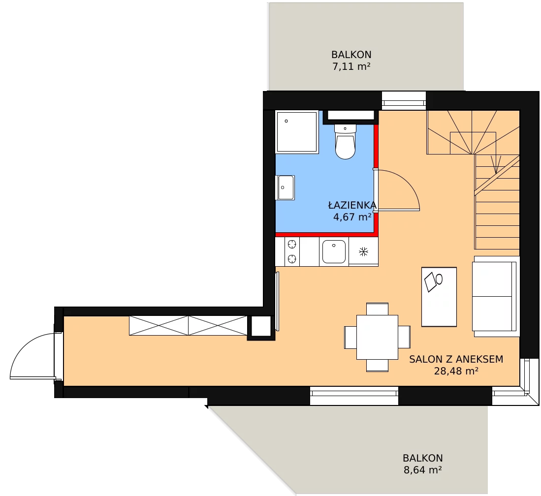 Apartament inwestycyjny 55,90 m², piętro 2, oferta nr 22, Parkowa 3, Niechorze, ul. Parkowa 3