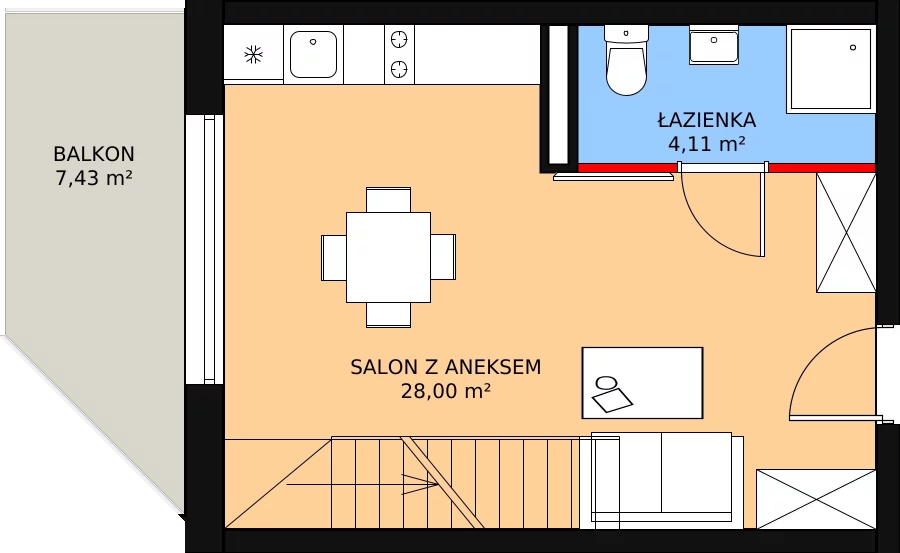 Apartament inwestycyjny 58,25 m², piętro 2, oferta nr 33, Parkowa 3, Niechorze, ul. Parkowa 3