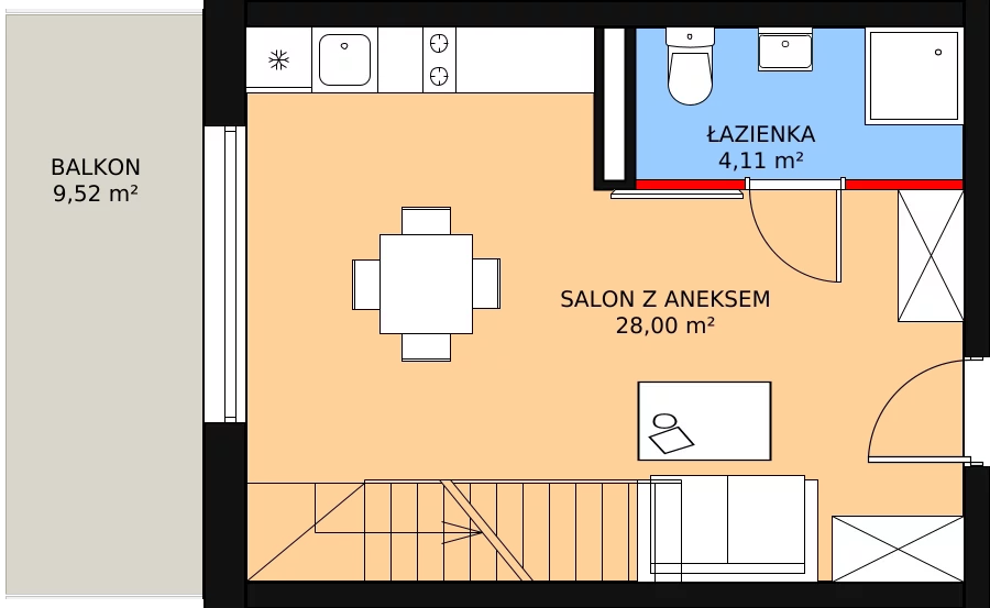 Apartament inwestycyjny 58,25 m², piętro 2, oferta nr 35, Parkowa 3, Niechorze, ul. Parkowa 3