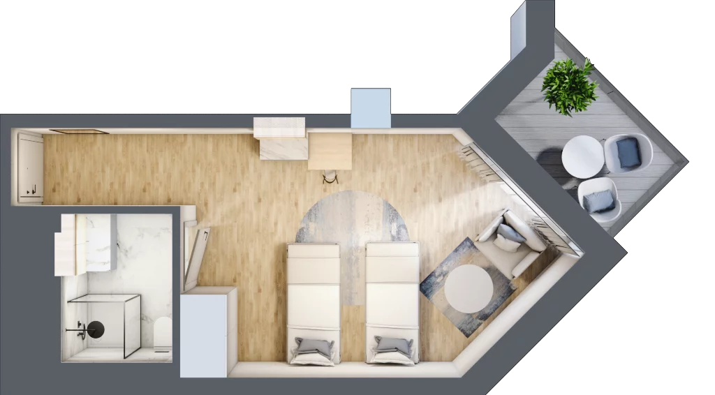 1 pokój, apartament inwestycyjny 26,15 m², piętro 1, oferta nr 101, PINEA Pobierowo, Pobierowo, ul. Grunwaldzka 82a