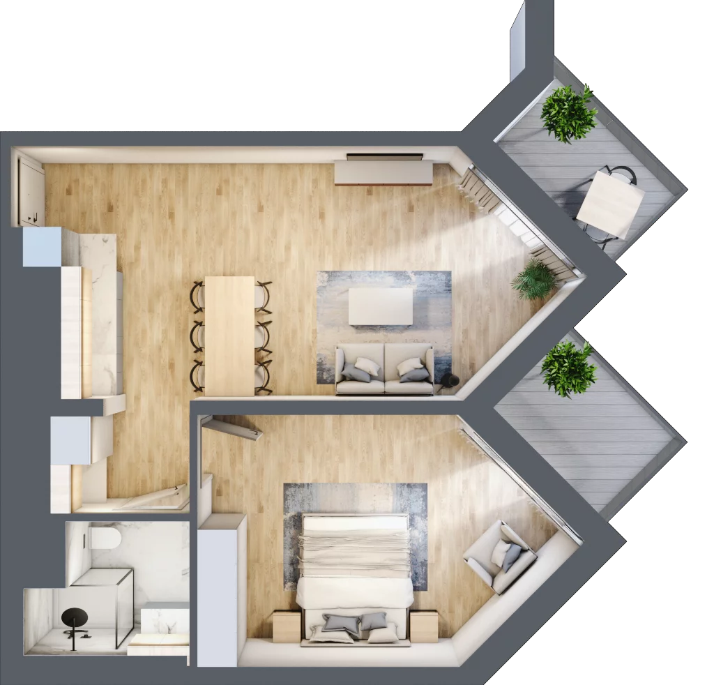 2 pokoje, apartament 53,71 m², piętro 1, oferta nr 114, PINEA Pobierowo, Pobierowo, ul. Grunwaldzka 82a