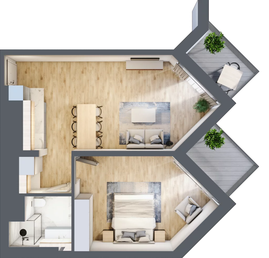 2 pokoje, apartament 53,71 m², piętro 2, oferta nr 214, PINEA Pobierowo, Pobierowo, ul. Grunwaldzka 82a