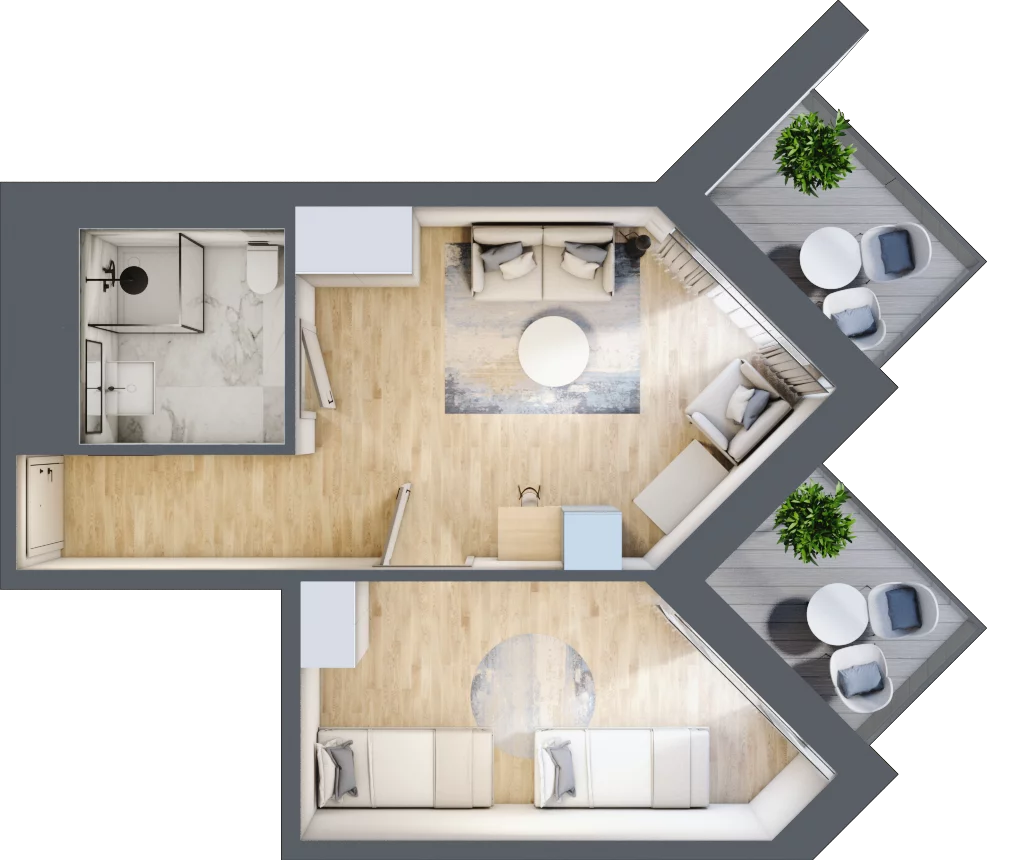 Apartament inwestycyjny 38,86 m², piętro 3, oferta nr 318, PINEA Pobierowo, Pobierowo, ul. Grunwaldzka 82a