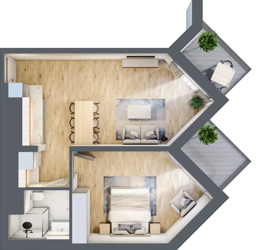 2 pokoje, apartament 53,71 m², piętro 4, oferta nr 414, PINEA Pobierowo, Pobierowo, ul. Grunwaldzka 82a