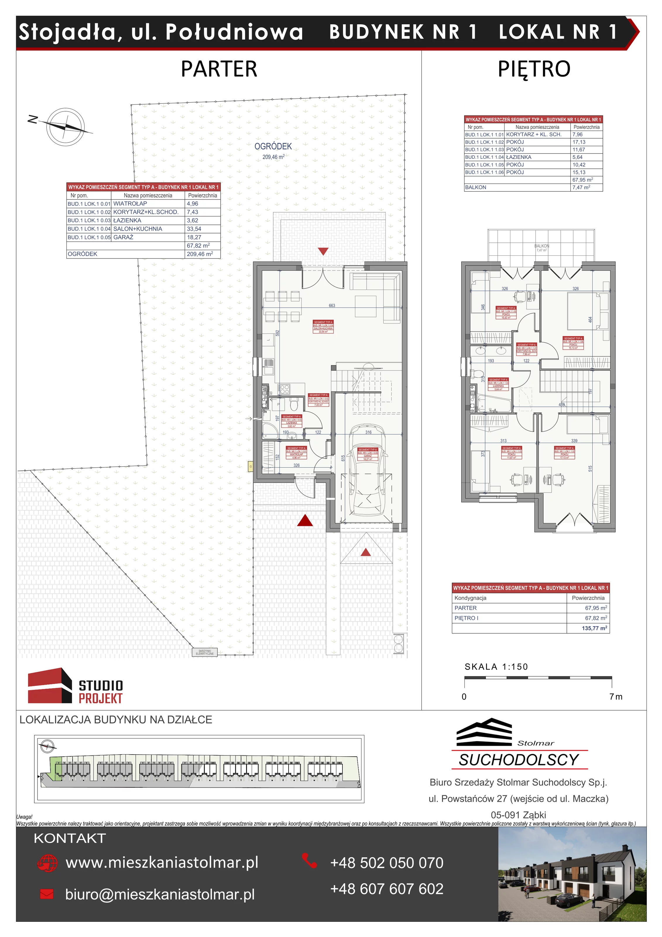 Dom 135,77 m², oferta nr 1/1, Osiedle Południowa, Stojadła, ul. Południowa