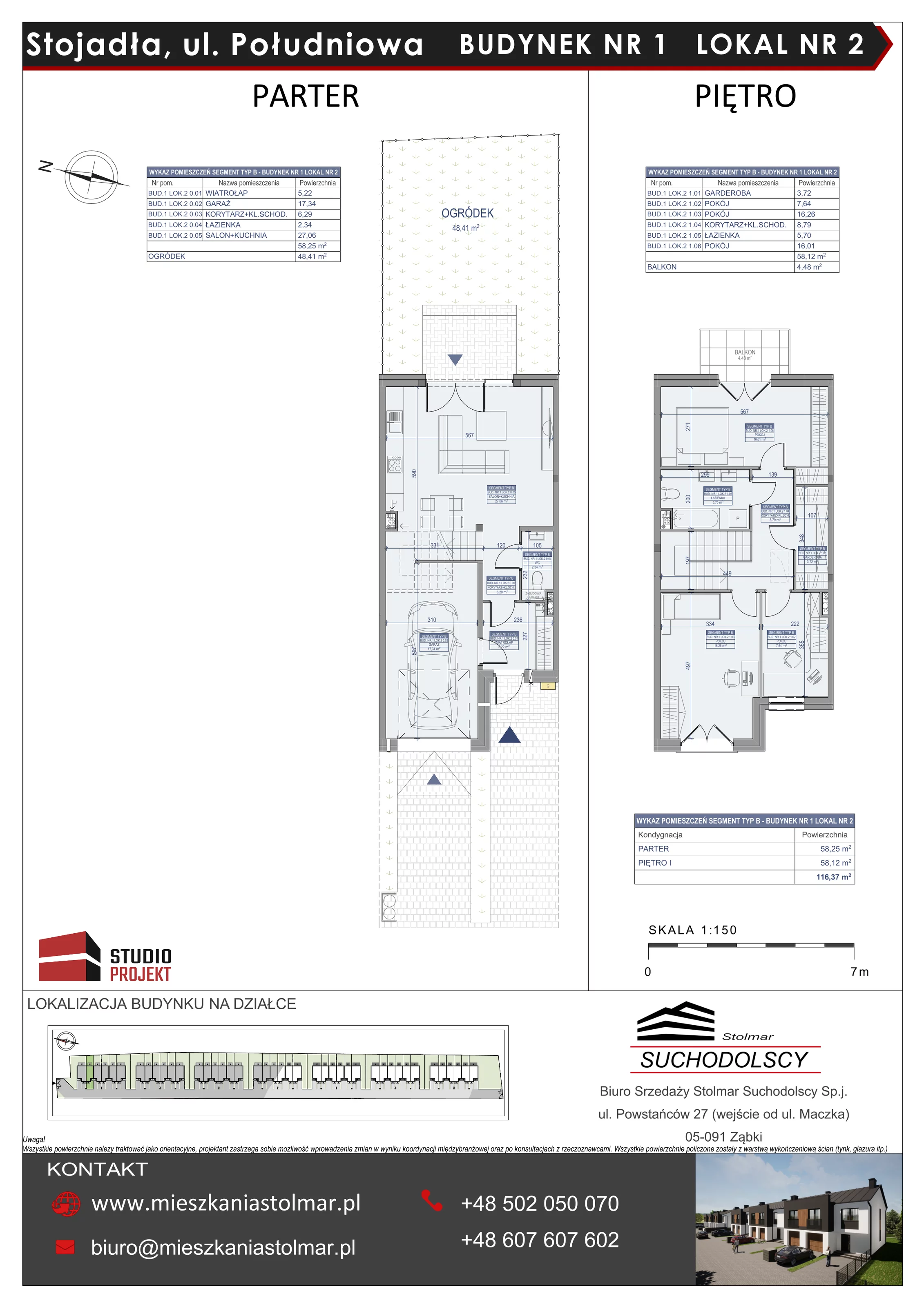 Dom 116,37 m², oferta nr 1/2, Osiedle Południowa, Stojadła, ul. Południowa