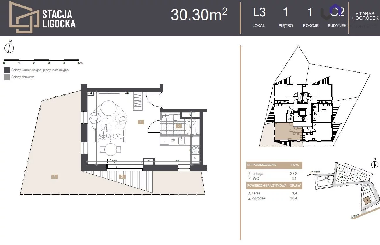 Mieszkanie na sprzedaż, 30,30 m², 1 pokój, 1 piętro, oferta nr VTS-MS-7049