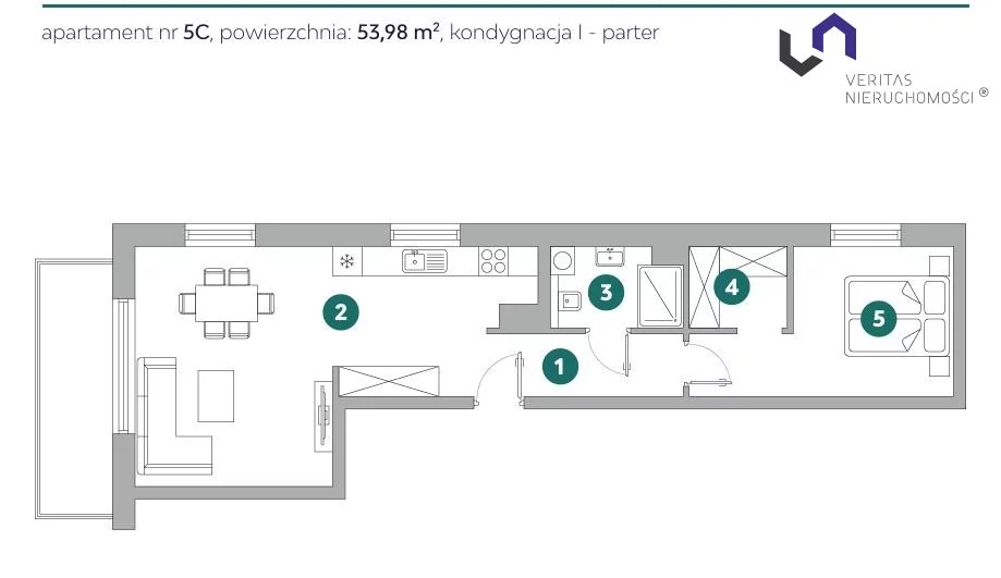 2 pokoje, mieszkanie 53,22 m², parter, oferta nr , VTS-MS-7179, Bielsko-Biała