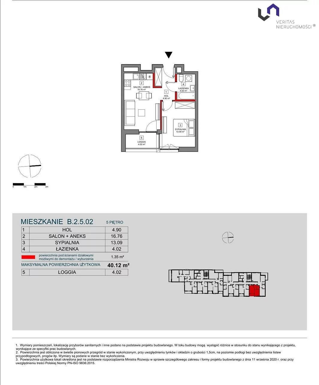 Mieszkanie na sprzedaż, 40,12 m², 2 pokoje, 5 piętro, oferta nr VTS-MS-6729