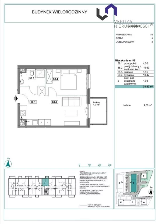 Mieszkanie na sprzedaż, 36,63 m², 2 pokoje, 4 piętro, oferta nr VTS-MS-5848