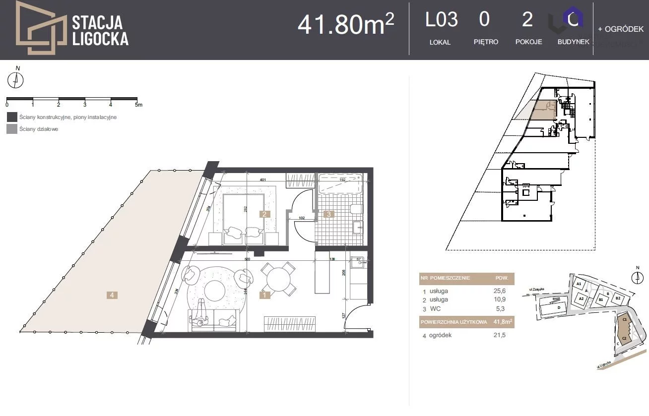 Mieszkanie na sprzedaż, 41,80 m², 2 pokoje, parter, oferta nr VTS-MS-7042