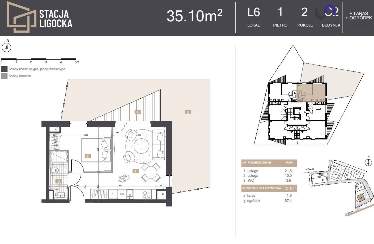 Mieszkanie na sprzedaż, 35,10 m², 2 pokoje, 1 piętro, oferta nr VTS-MS-7051