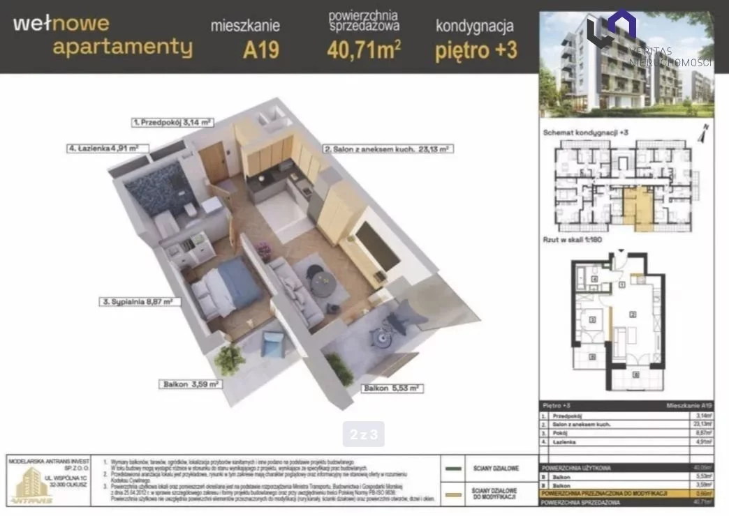 2 pokoje, mieszkanie 40,19 m², piętro 3, oferta nr , VTS-MS-7189, Katowice, Wełnowiec-Józefowiec, Wełnowiec, Modelarska