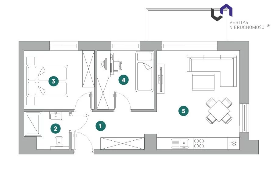 3 pokoje, mieszkanie 48,89 m², parter, oferta nr , VTS-MS-7166, Bielsko-Biała