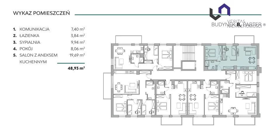 3 pokoje, mieszkanie 48,89 m², parter, oferta nr , VTS-MS-7166, Bielsko-Biała