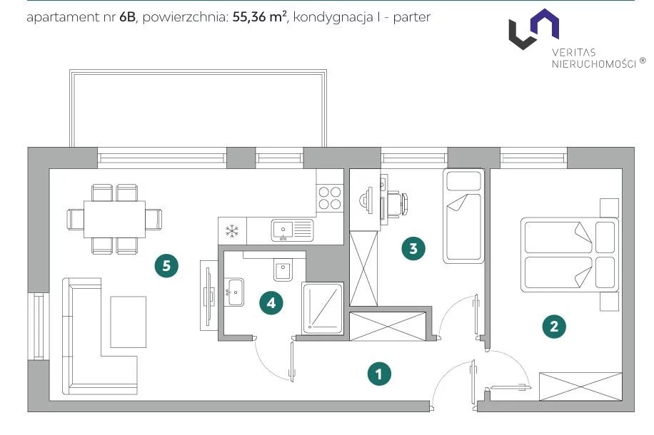 3 pokoje, mieszkanie 55,22 m², parter, oferta nr , VTS-MS-7169, Bielsko-Biała