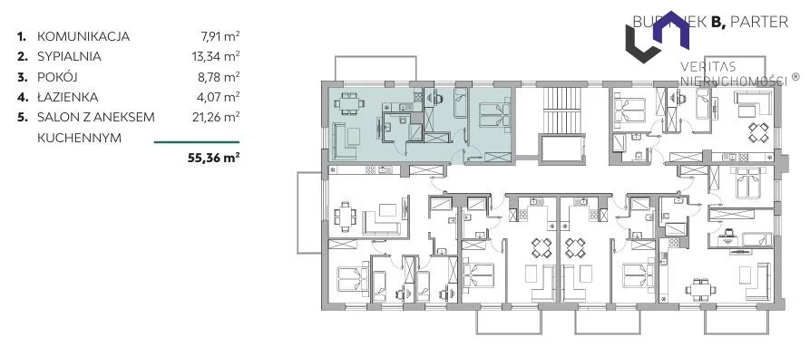 3 pokoje, mieszkanie 55,22 m², parter, oferta nr , VTS-MS-7169, Bielsko-Biała