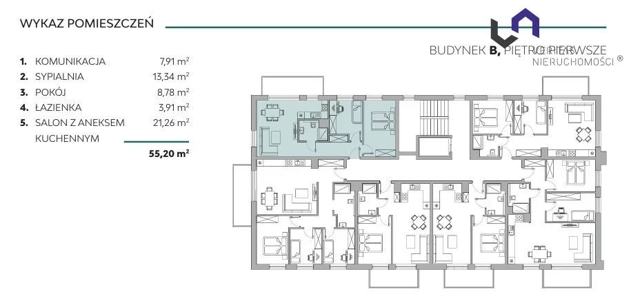 3 pokoje, mieszkanie 55,05 m², piętro 1, oferta nr , VTS-MS-7173, Bielsko-Biała