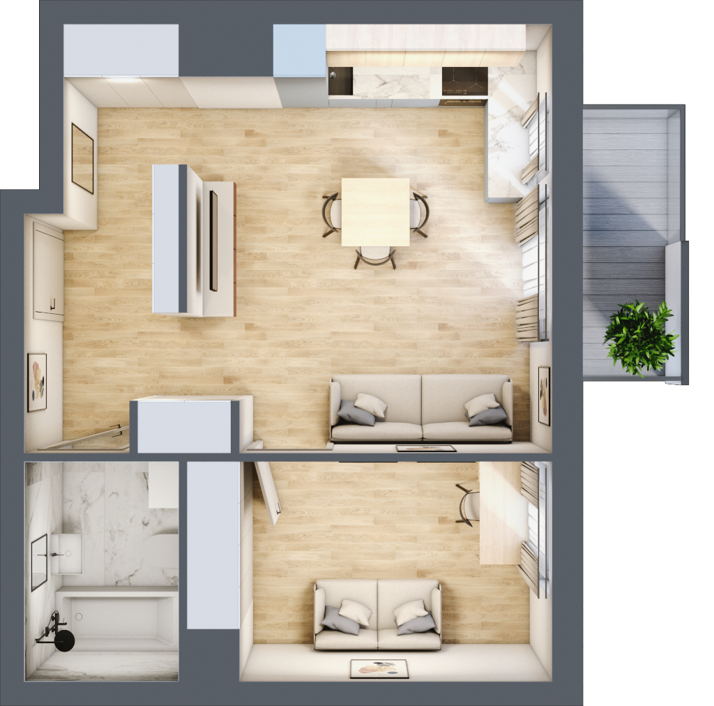 Mieszkanie 42,29 m², piętro 1, oferta nr A/2, Sycylijska, Warszawa, Mokotów, Stegny, ul. Sycylijska