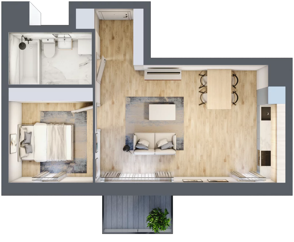 2 pokoje, mieszkanie 42,84 m², piętro 3, oferta nr C1/203, Classic Ursus, Warszawa, Ursus, Szamoty, ul. Dyrekcyjna