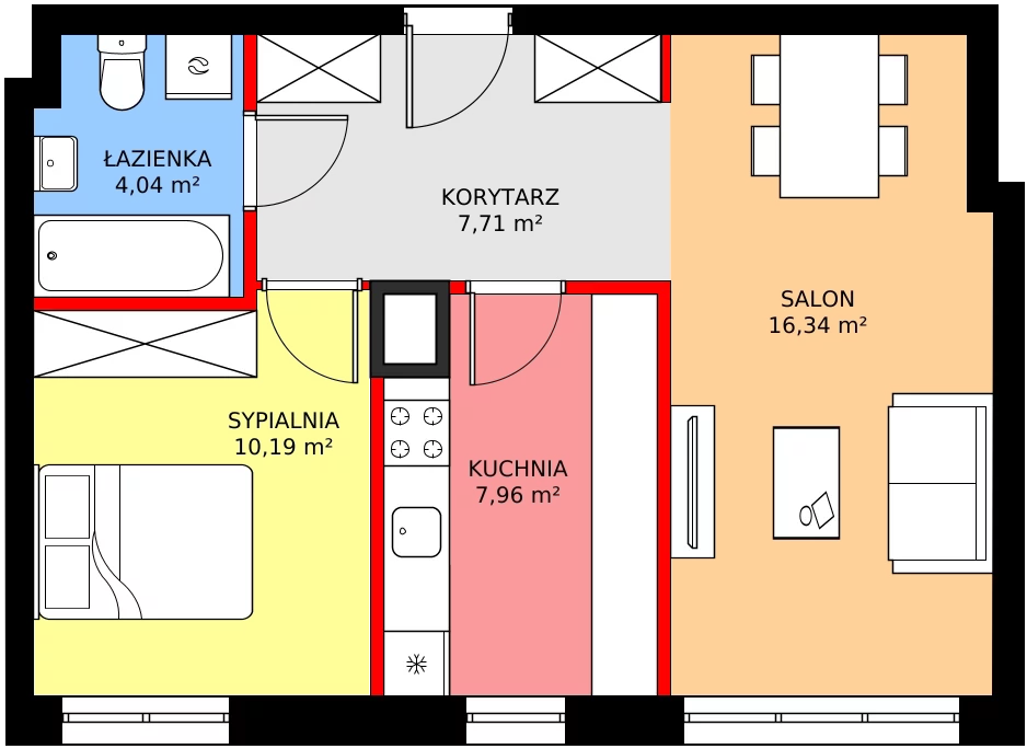 Zalety mieszkania 48.26 m², C1/118
