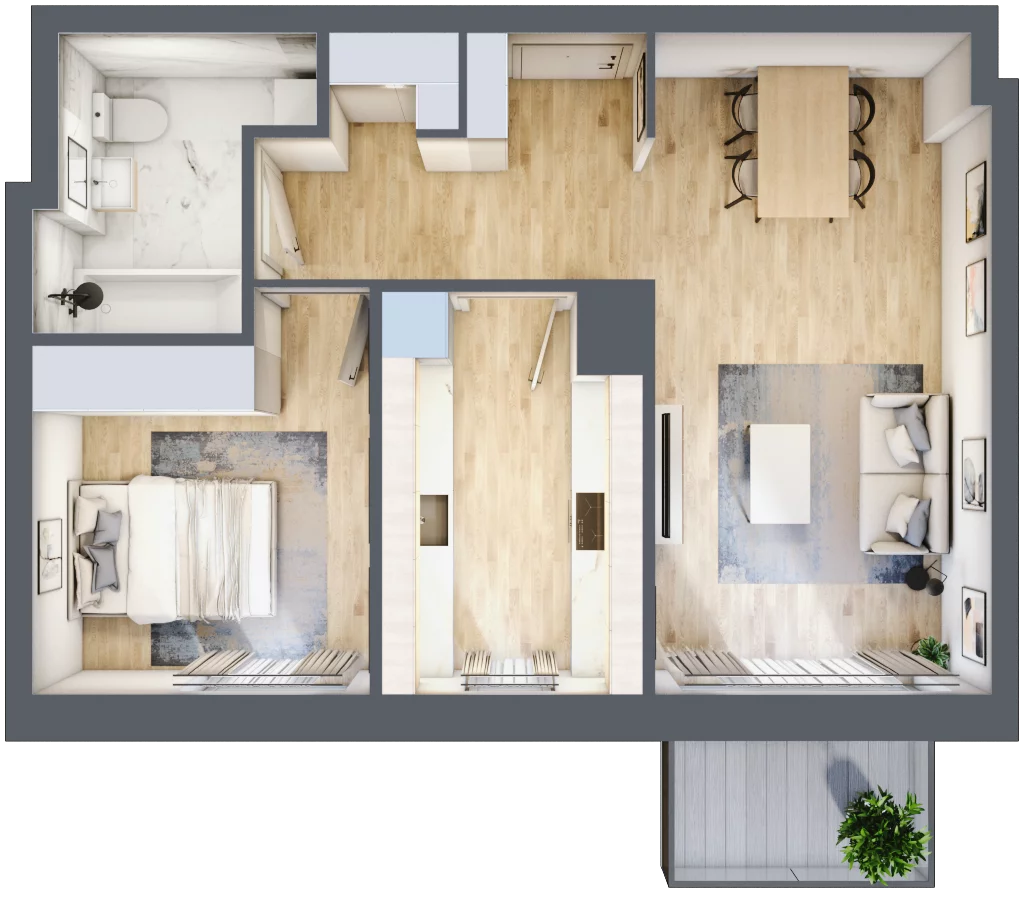 2 pokoje, mieszkanie 48,26 m², piętro 3, oferta nr C1/79, Classic Ursus, Warszawa, Ursus, Szamoty, ul. Dyrekcyjna