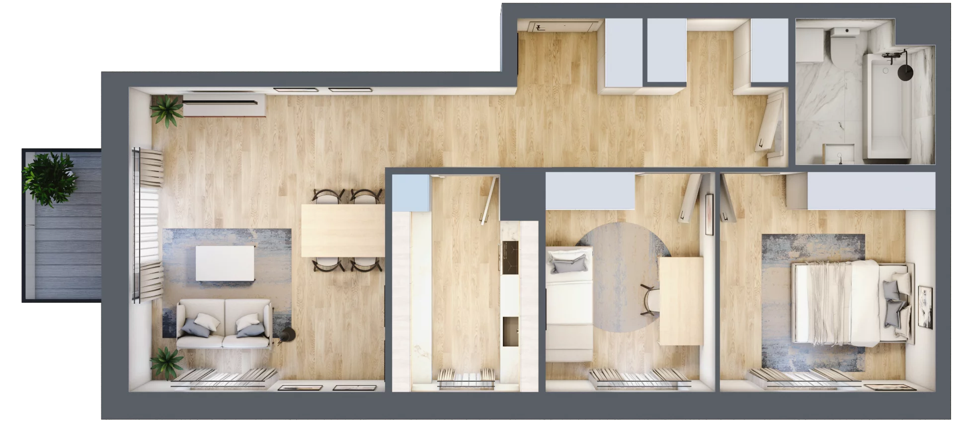 3 pokoje, mieszkanie 66,08 m², piętro 1, oferta nr C1/57, Classic Ursus, Warszawa, Ursus, Szamoty, ul. Dyrekcyjna