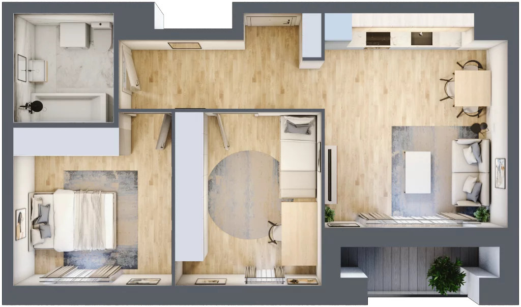 3 pokoje, mieszkanie 54,64 m², piętro 1, oferta nr C1/7, Classic Ursus, Warszawa, Ursus, Szamoty, ul. Dyrekcyjna