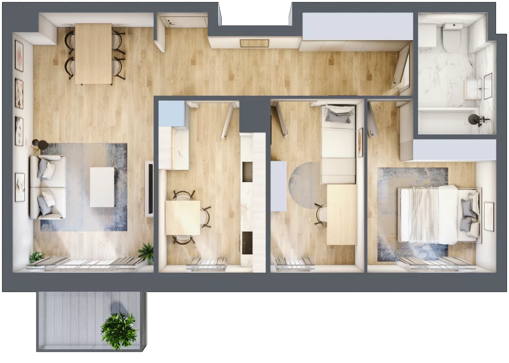 3 pokoje, mieszkanie 61,14 m², piętro 5, oferta nr C1/164, Classic Ursus, Warszawa, Ursus, Szamoty, ul. Dyrekcyjna