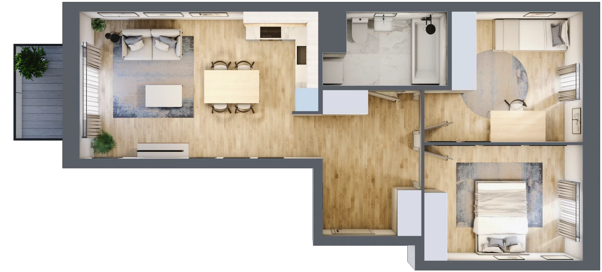 3 pokoje, mieszkanie 60,67 m², piętro 1, oferta nr C1/61, Classic Ursus, Warszawa, Ursus, Szamoty, ul. Dyrekcyjna