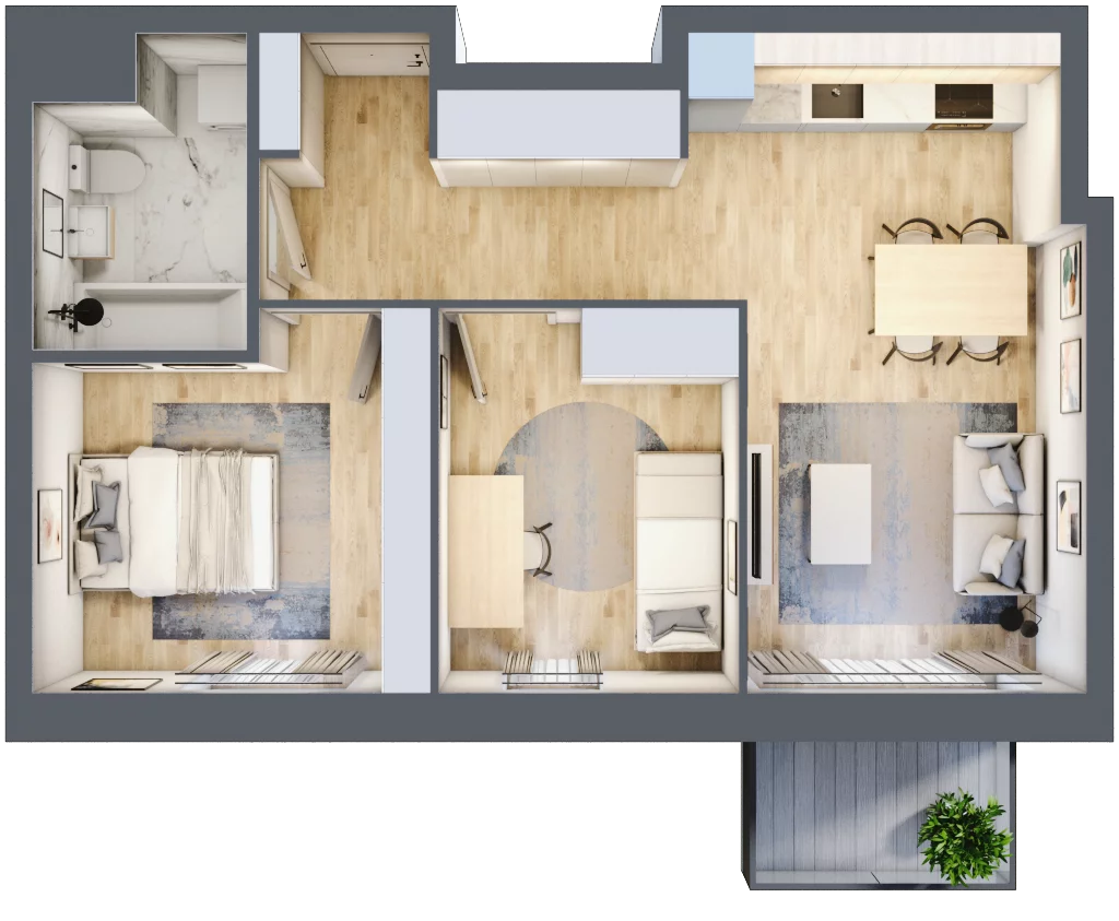 3 pokoje, mieszkanie 52,15 m², piętro 6, oferta nr C1/226, Classic Ursus, Warszawa, Ursus, Szamoty, ul. Dyrekcyjna