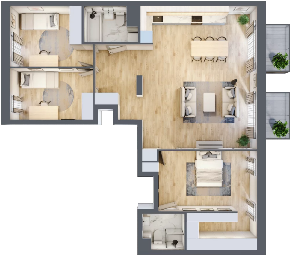 4 pokoje, mieszkanie 104,47 m², piętro 4, oferta nr C1/158, Classic Ursus, Warszawa, Ursus, Szamoty, ul. Dyrekcyjna