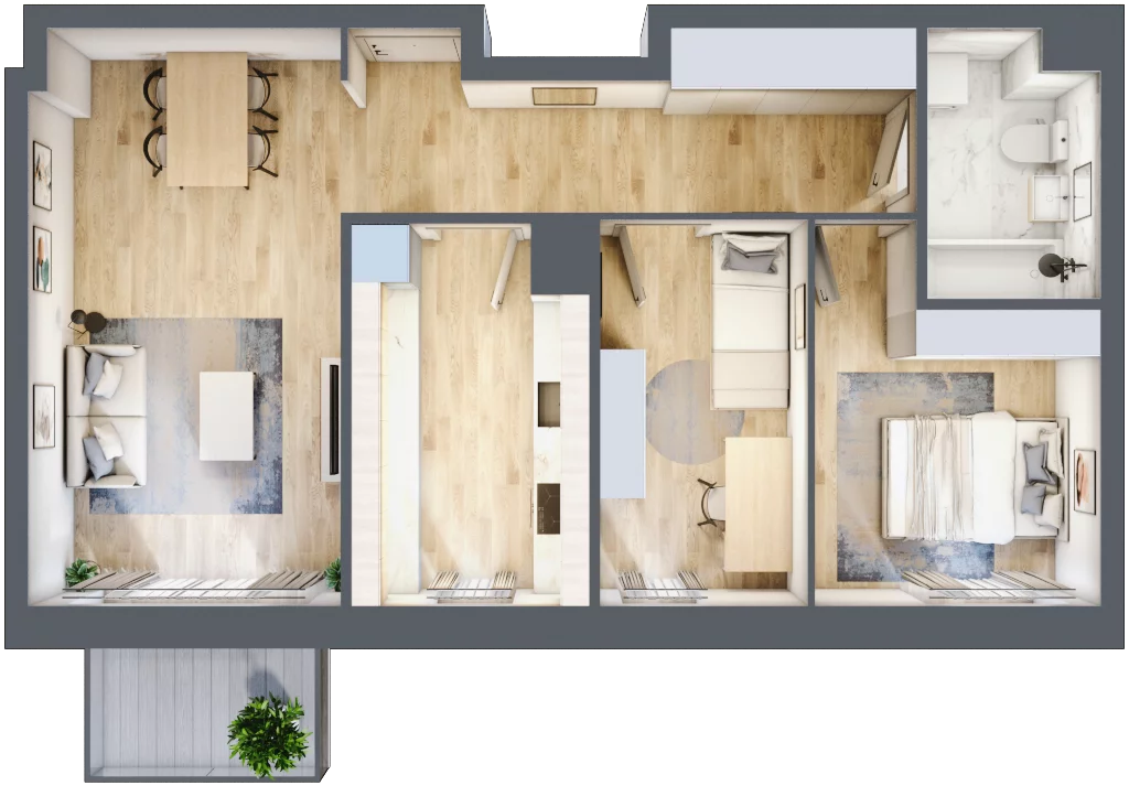 3 pokoje, mieszkanie 61,10 m², piętro 2, oferta nr C1/68, Classic Ursus, Warszawa, Ursus, Szamoty, ul. Dyrekcyjna