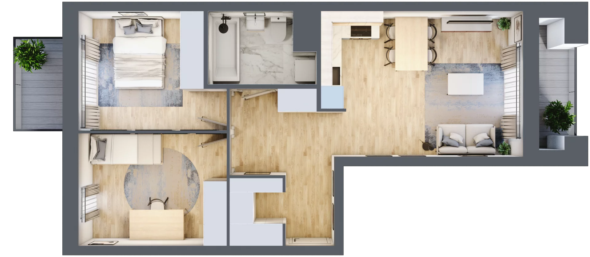 3 pokoje, mieszkanie 56,39 m², piętro 1, oferta nr C1/55, Classic Ursus, Warszawa, Ursus, Szamoty, ul. Dyrekcyjna