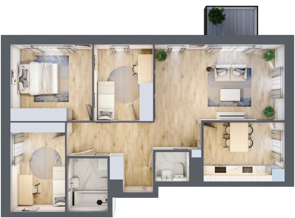 4 pokoje, mieszkanie 81,95 m², piętro 2, oferta nr C1/192, Classic Ursus, Warszawa, Ursus, Szamoty, ul. Dyrekcyjna