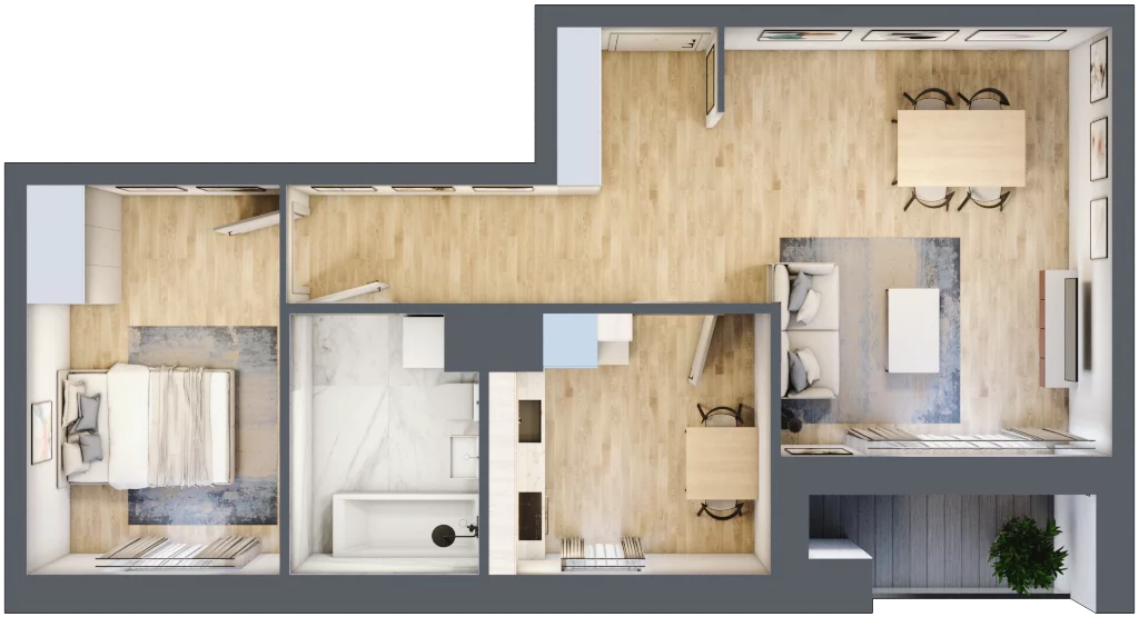 2 pokoje, mieszkanie 52,62 m², piętro 6, oferta nr C1/41, Classic Ursus, Warszawa, Ursus, Szamoty, ul. Dyrekcyjna